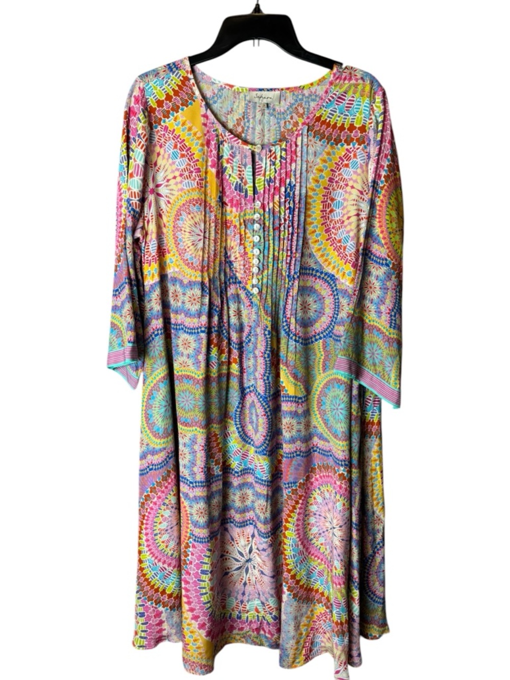 Sahara London Clothing CIRCLE MANDALA PLEAT FRONT DRESS